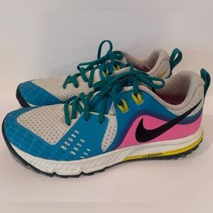 Nike Air Zoom- Wildhorse 5 Women's Blue and Pink Trail Sneakers Size 8.5